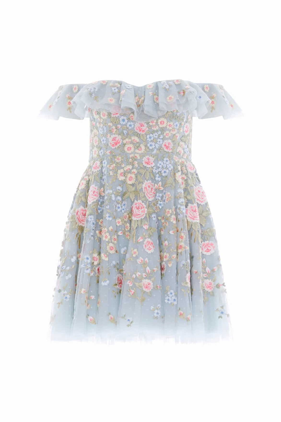 Trend Fit Casual Style Antoinettes Floral Off-Shoulder Micro Mini Dress