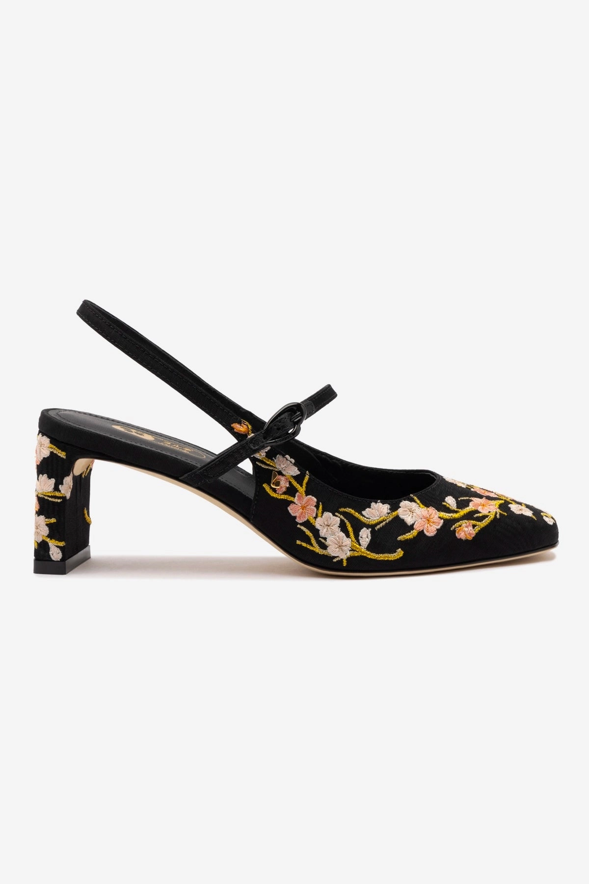 Georgina Pump In Black Sakura Printed Fabric River Cross