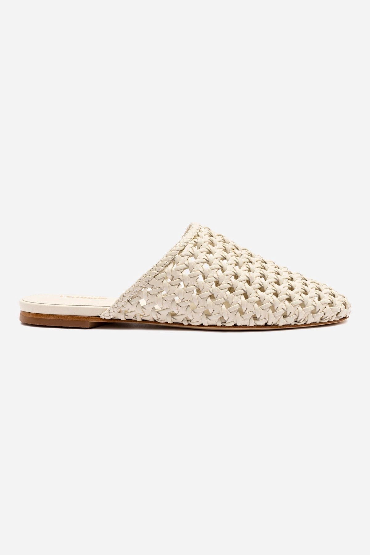Venice Macrame Flat Mule In Ivory Leather Trend Hot