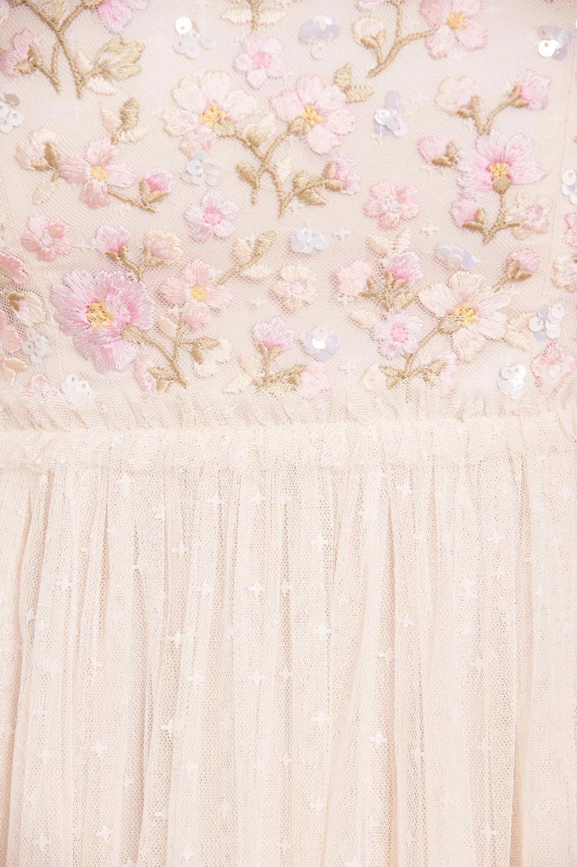 Timeless Appeal Dahlia Ditsy Bodice Round Neck Ankle Gown