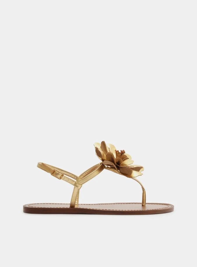 Print Fun Daisy Leather Flat