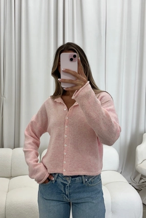 Dani Classic Lightweight Button Down Cardigan Top in Sherbet Chic Tee QuickDryTechnology