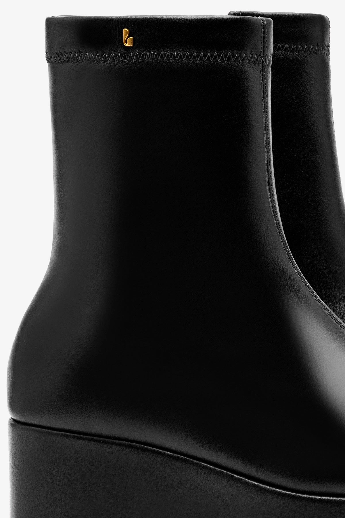 Dani Flatform Boot In Black Leather Dry Fast