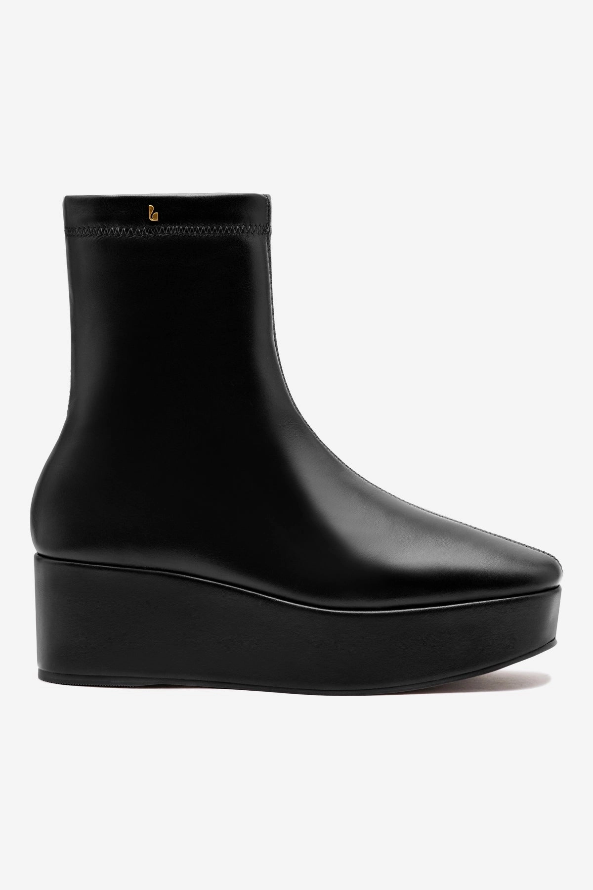 Dani Flatform Boot In Black Leather Summer Base