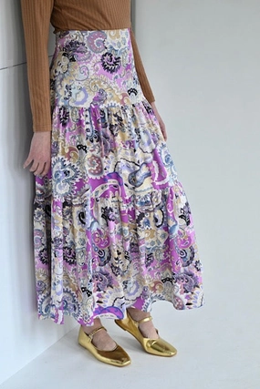 Luxury Finish Playful Vibe Daphne Paisley Skirt