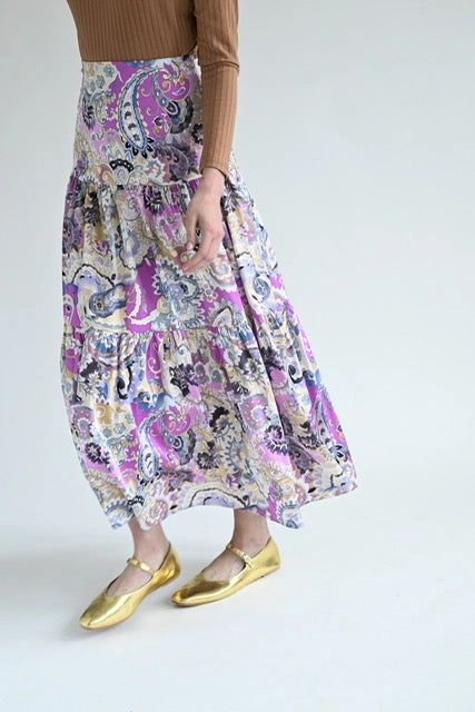Semi Sheer Soft Finish Daphne Paisley Skirt