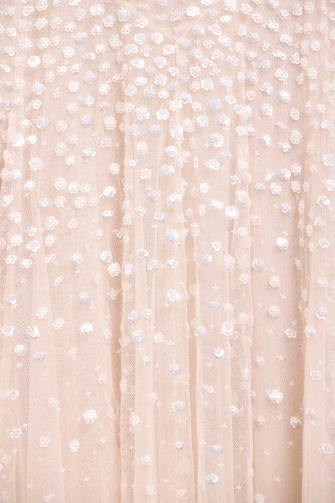 Trend Texture Dappled Sequin Cape Ankle Gown