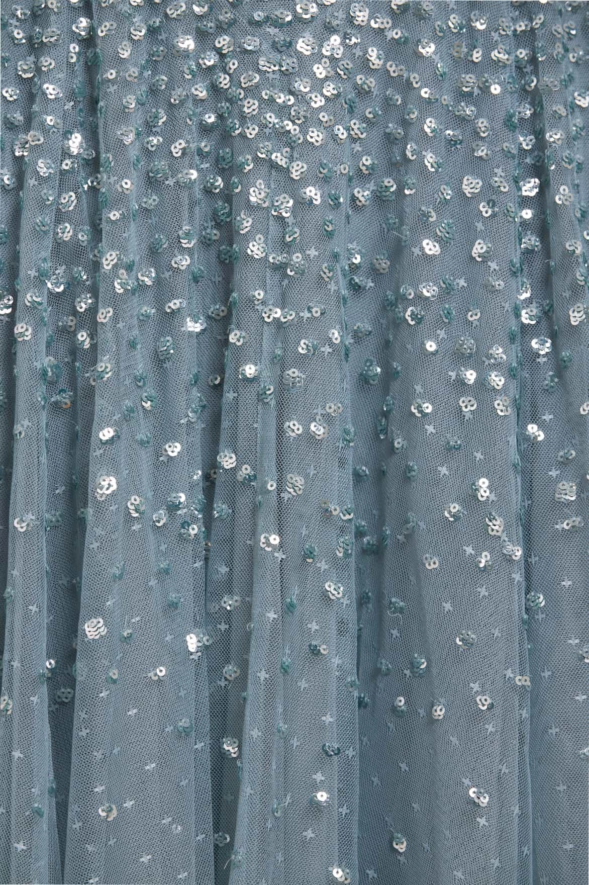 Dappled Sequin Cape Ankle Gown Fall Style