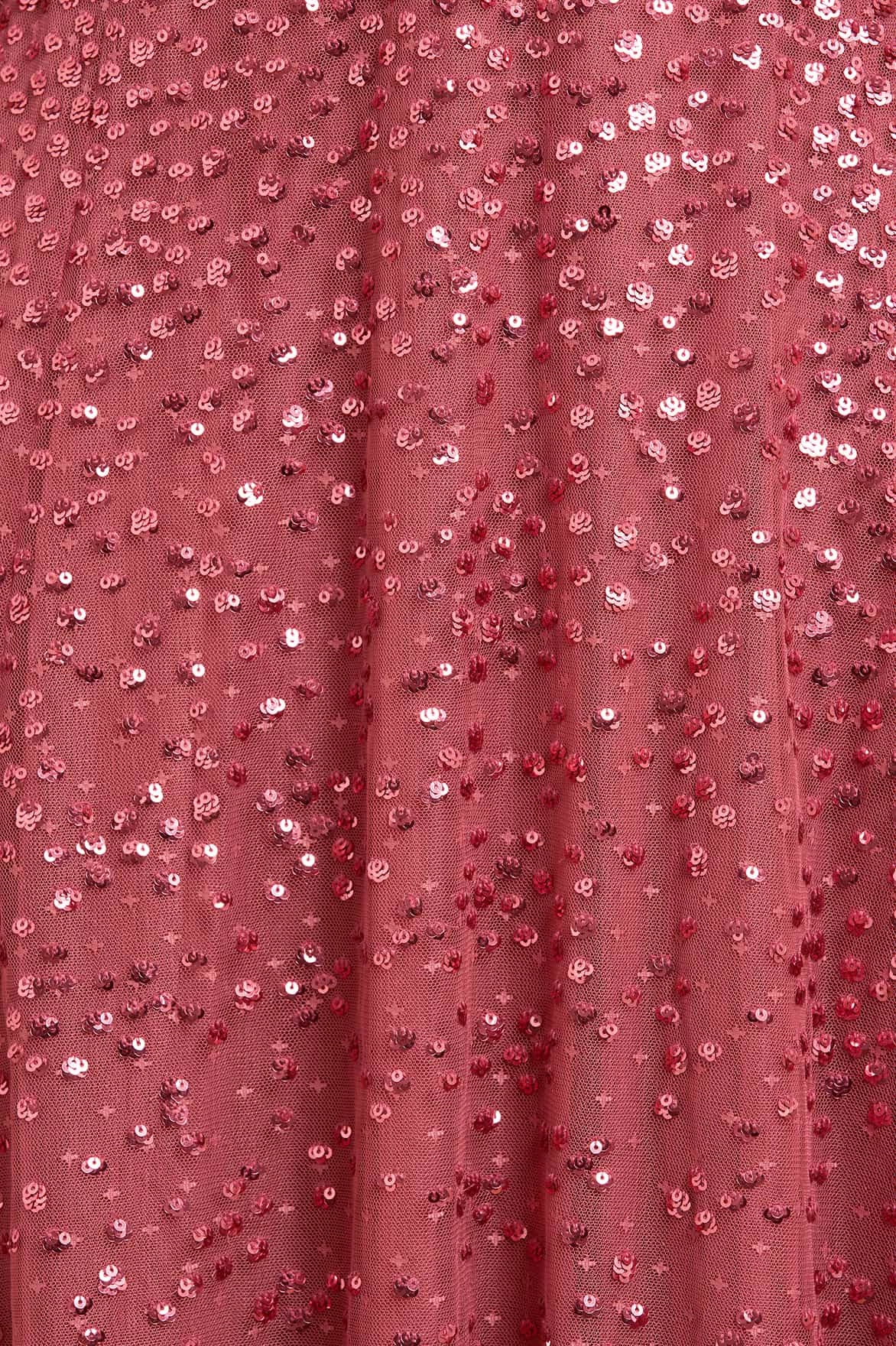 Timeless Trend Dappled Sequin Long Sleeve Ankle Gown