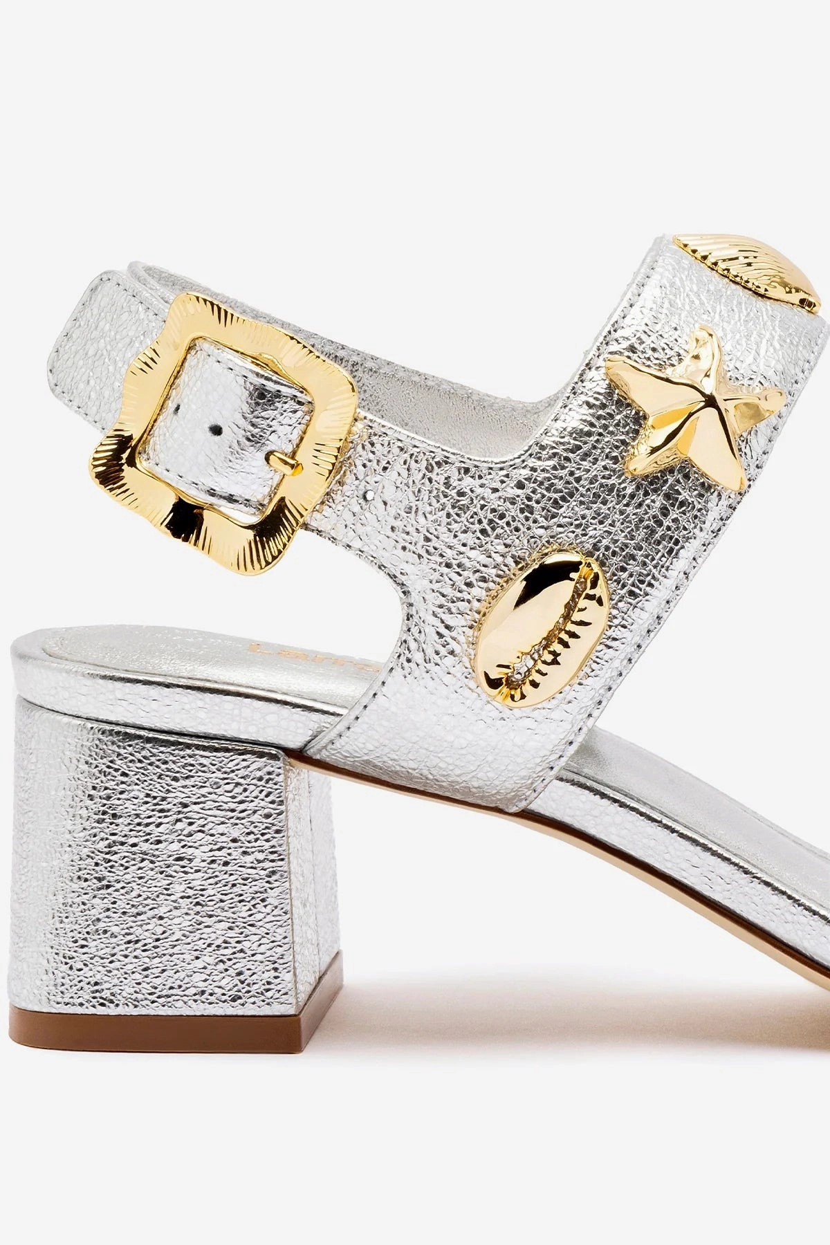 Madison Block In Silver Metallic Leather Adjustable