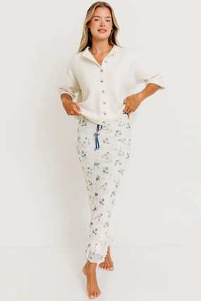 Trendy Shirt Davina Button-Up Sweater in Off-White