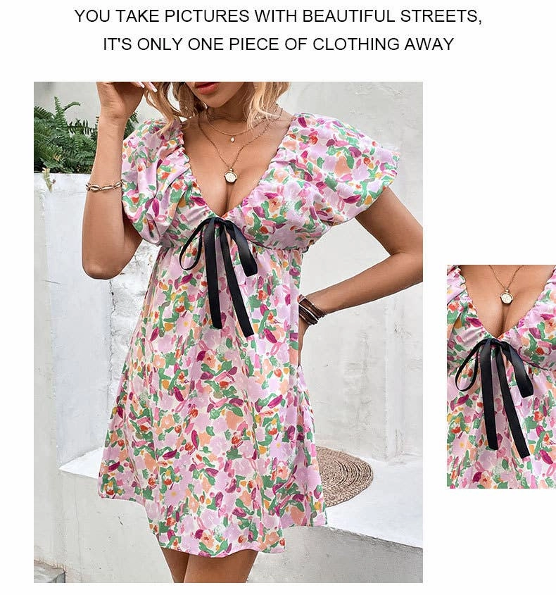 Cute Touch Movement Ready DEEP V SEXY DRESS_CWDSD3493