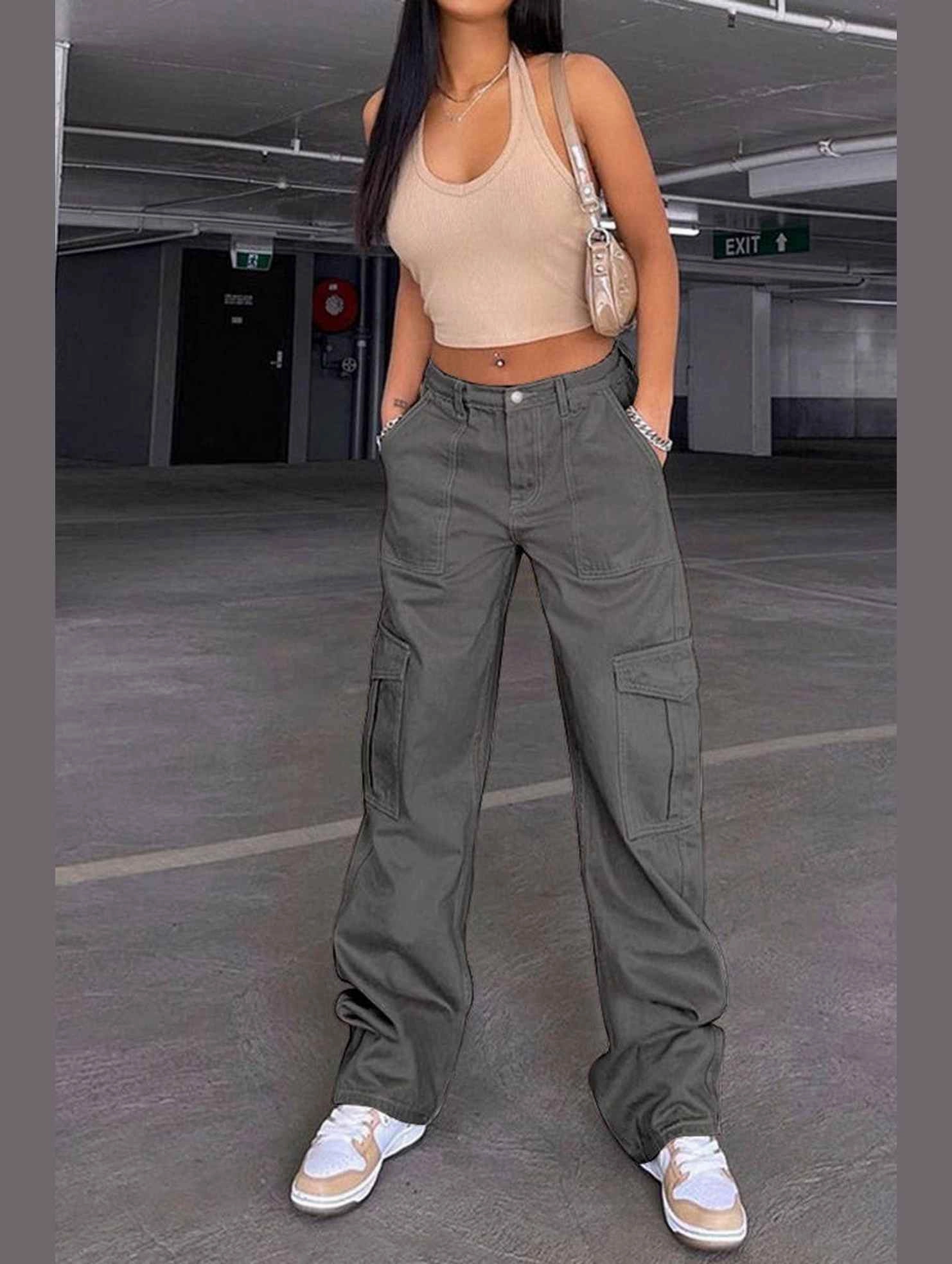 Quick Layer Functional Look DENIM SEMI ELASTIC DESIGN CARGO PANTS_CWJP0180