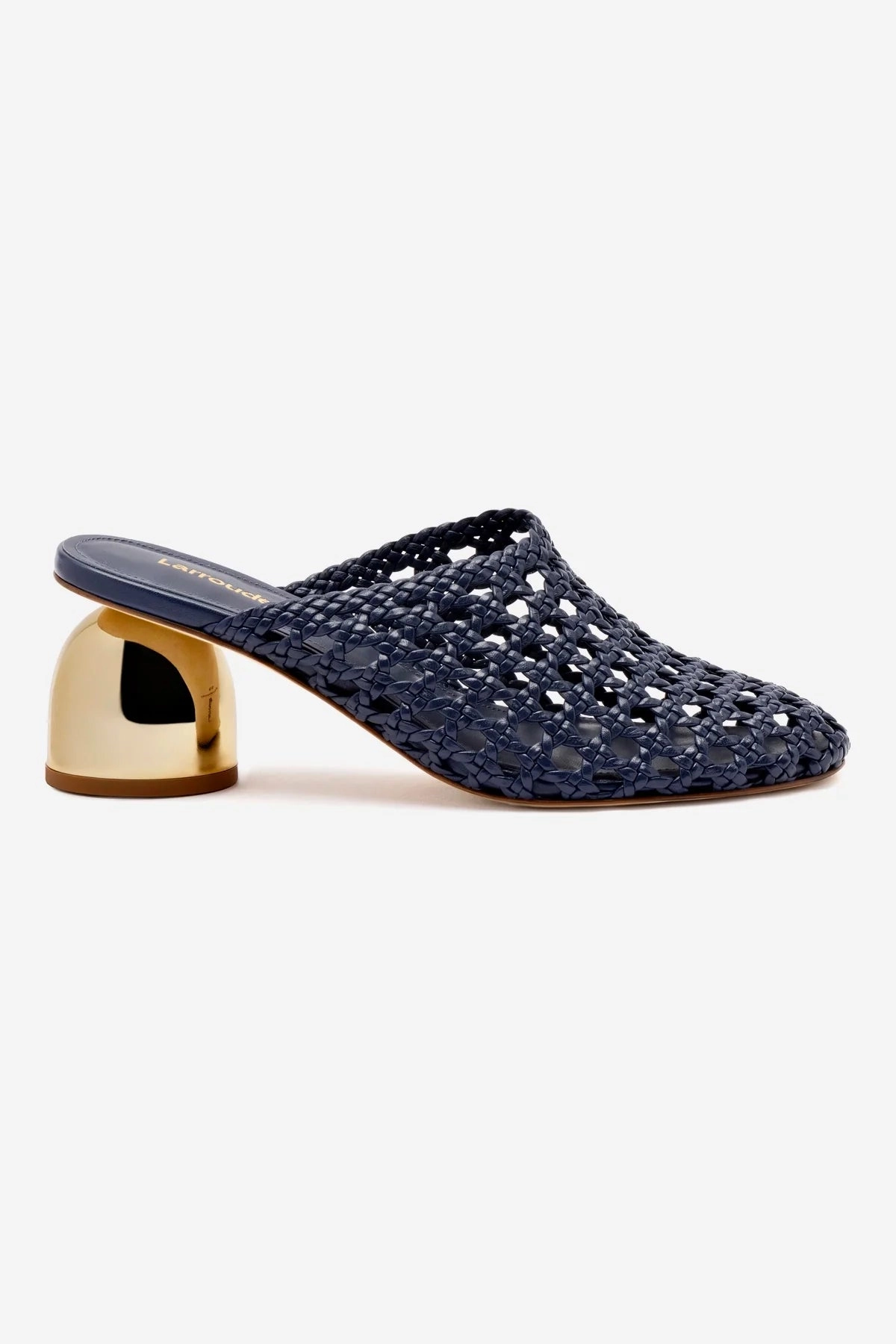 Mesh Cool ventilation channels Dew Drop Macrame Mule In Navy Leather