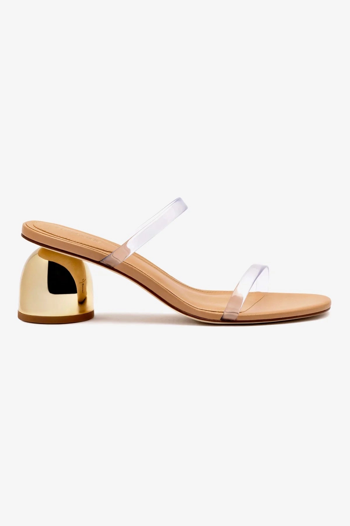 Dew Drop Mule In Tan Leather and Vinyl Recycled Rubber Composite