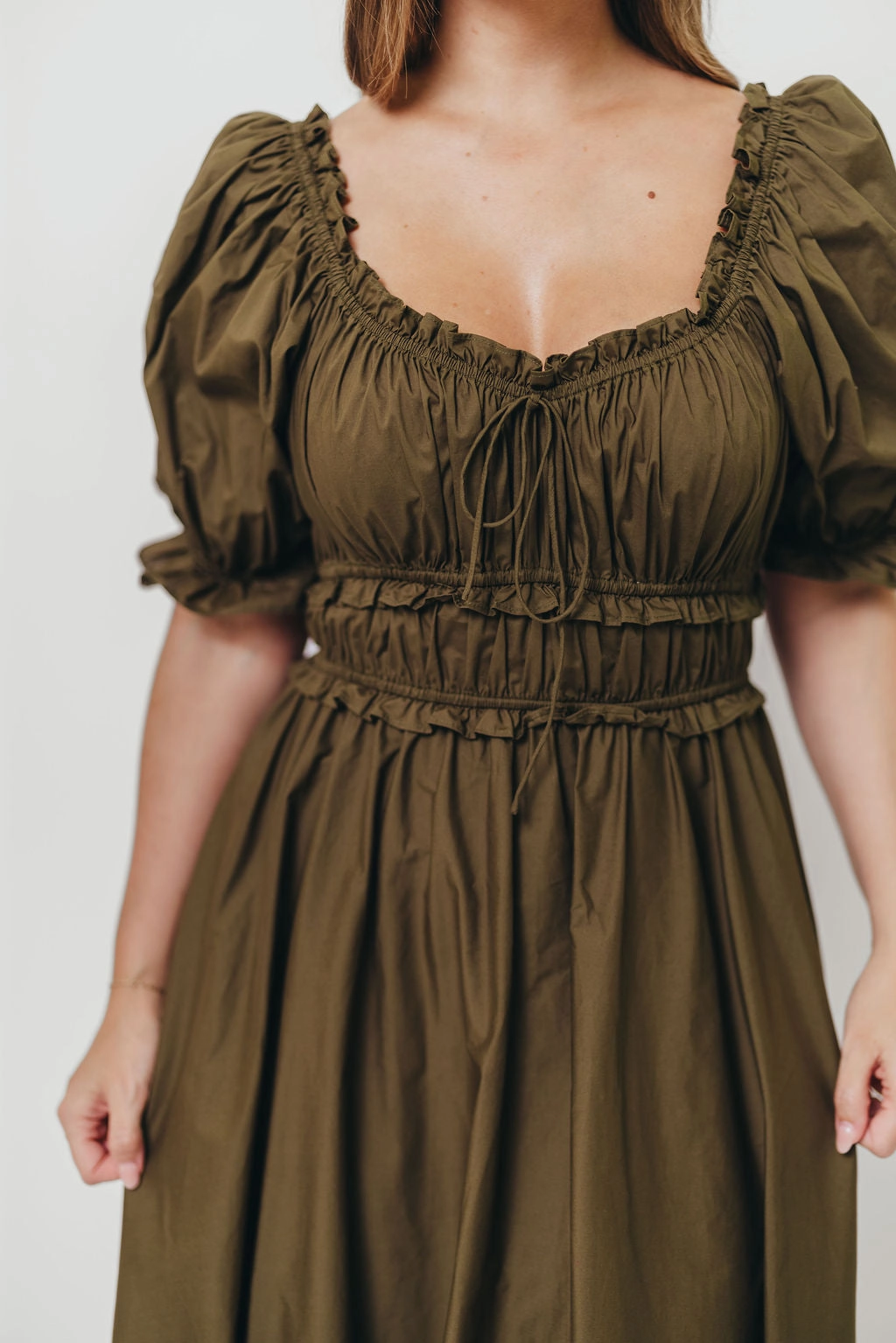 Beach Moment Sydnee Cotton Maxi Dress in Dusty Olive - Bump Friendly
