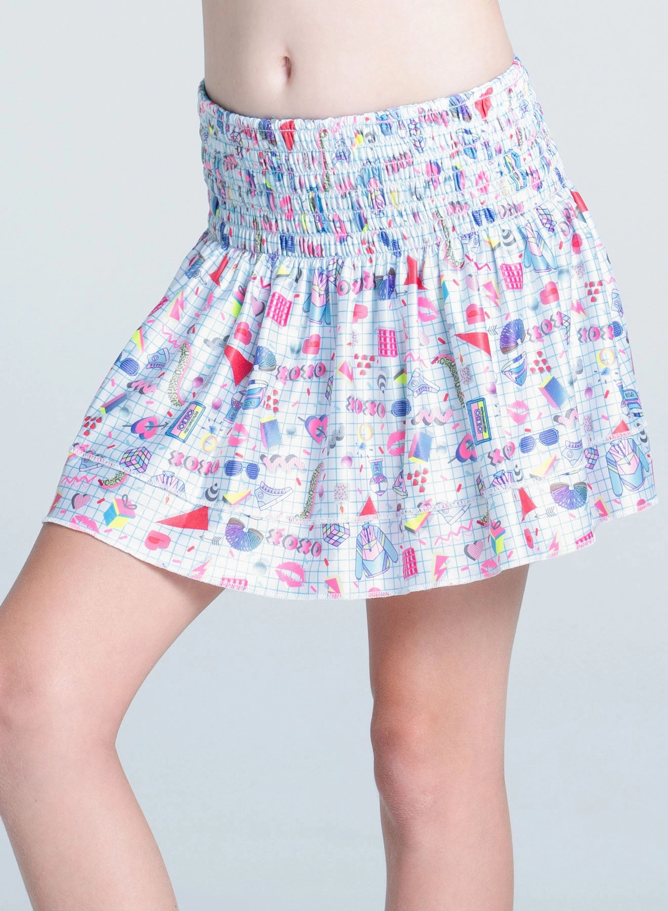 High Neckline Diva Smocked Skirt- Girls