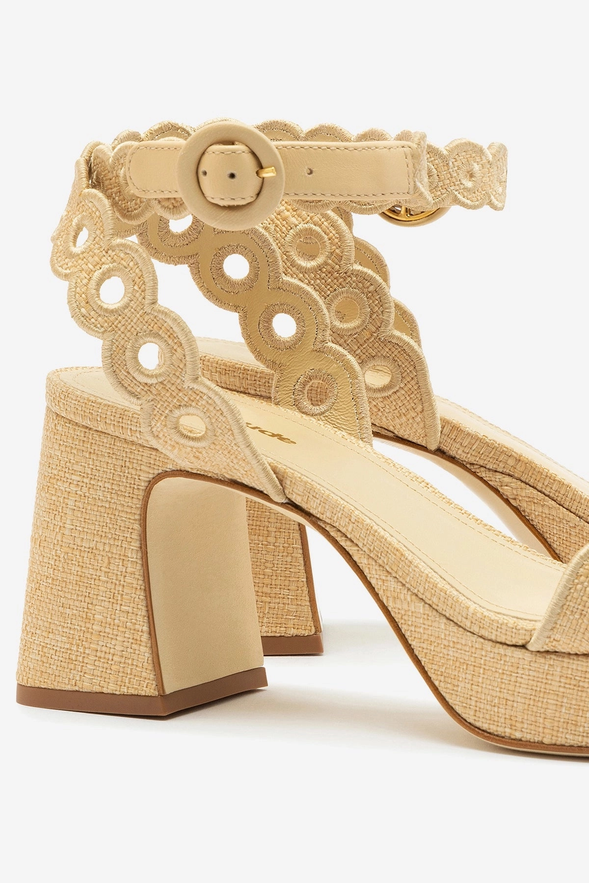 Dolly Broderie Low Sandal In Beige Raffia Dynamic Flex Grooves Casual