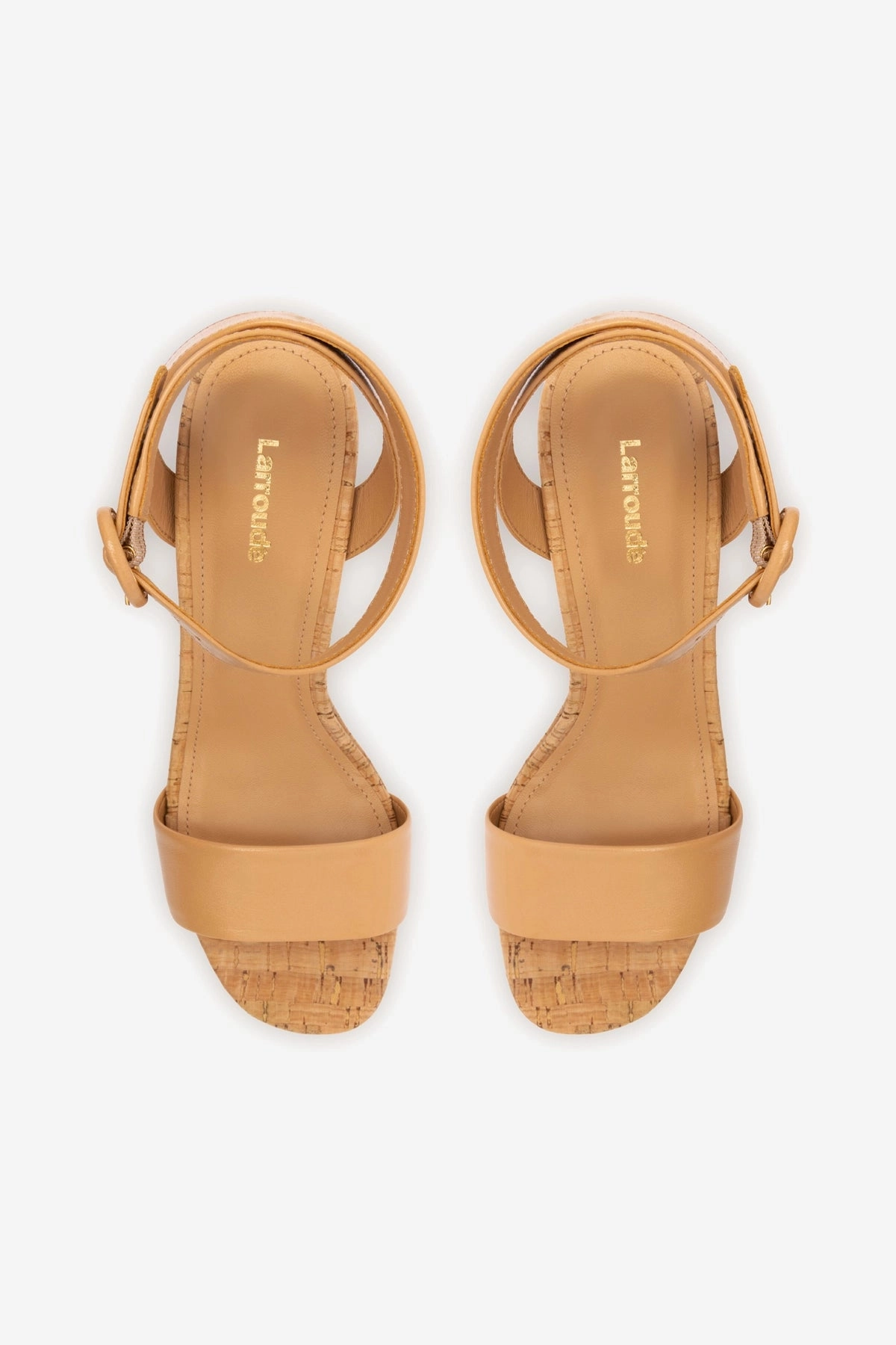 Dolly Sandal In Tan Leather and Natural Cork Form Ease Sky Light