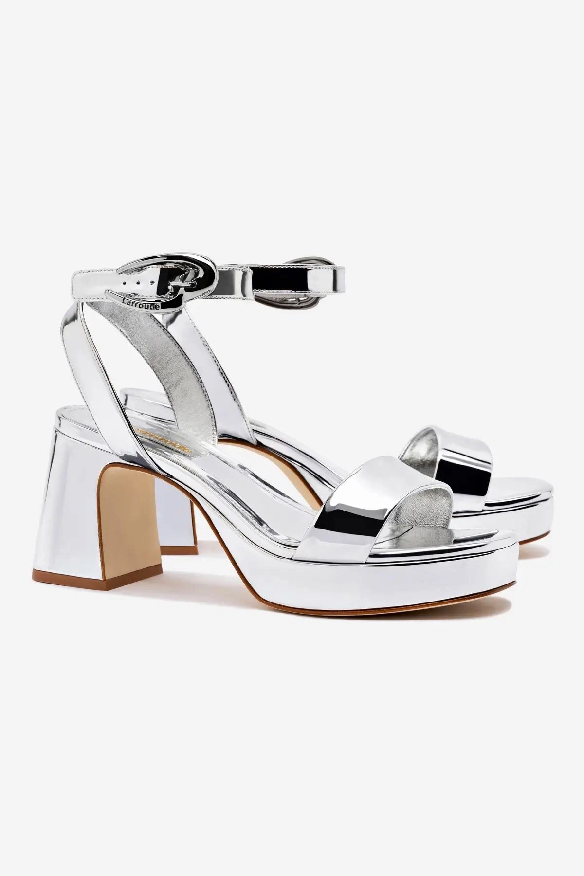 Pressure Dispersing Insole Strong Step Dolly Verona Low Sandal In Silver Specchio