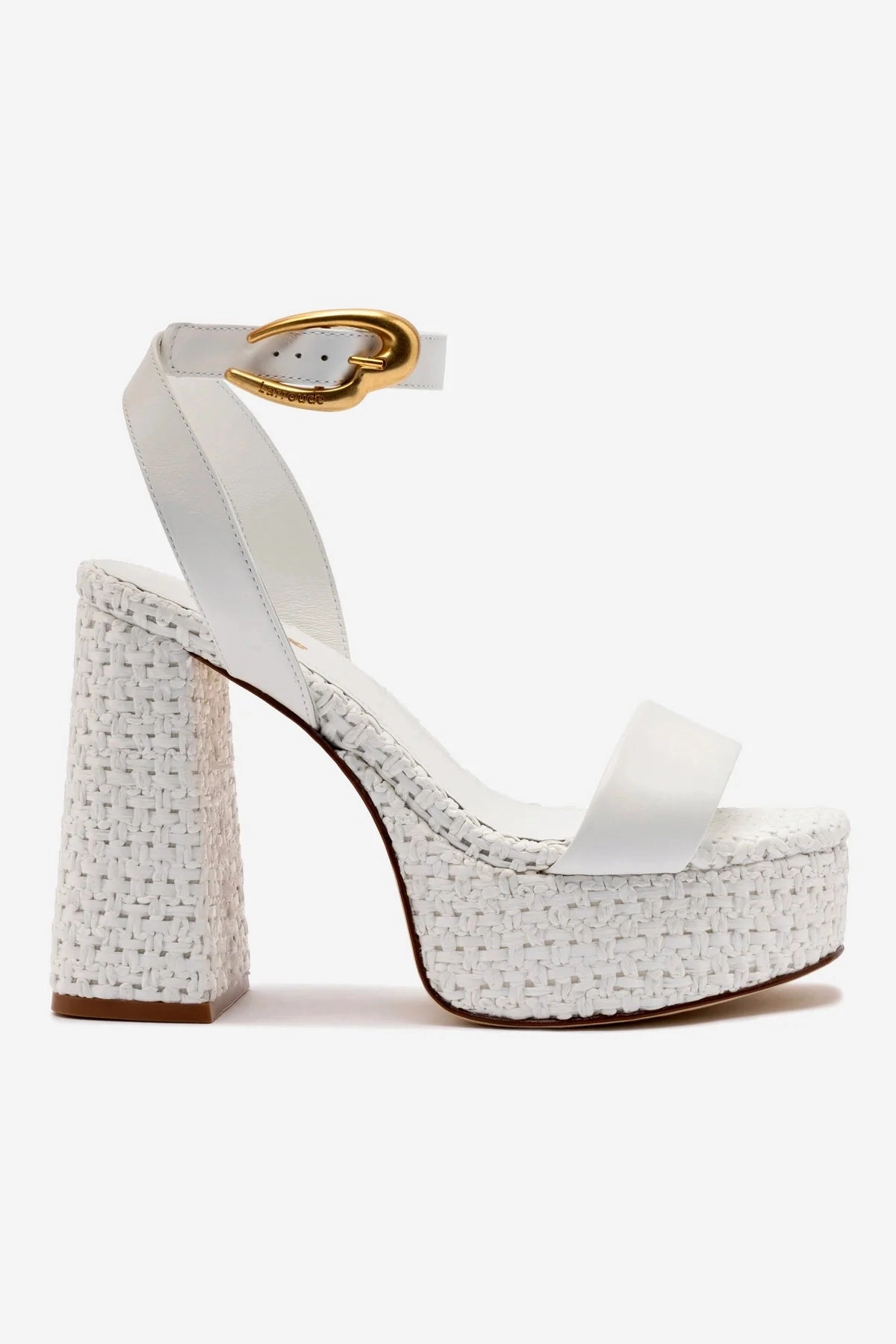 easy move Dolly Verona Sandal In White Leather and White Raffia