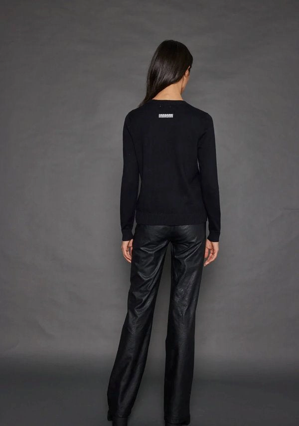 Keep 'Em Guessing Black Versatile Design Office Wear