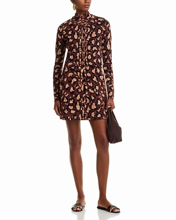 Renada Cardigan Painted Animal Brown Lightweight Knit