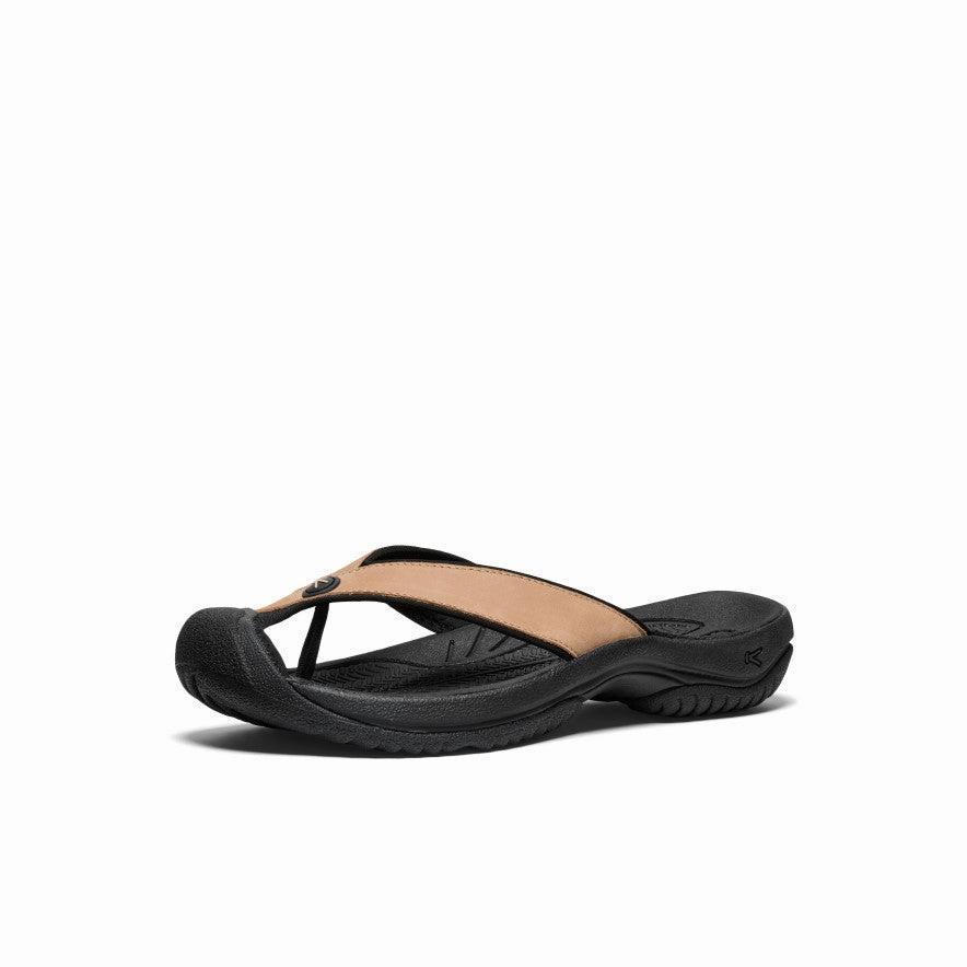 Active Wear Men's Waimea Leather Flip-Flop  |  Cornstalk/Black