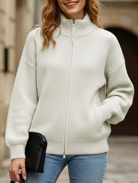 ShockAbsorbing Moisture Wicking Material Double-ended zipper knitted cardigan