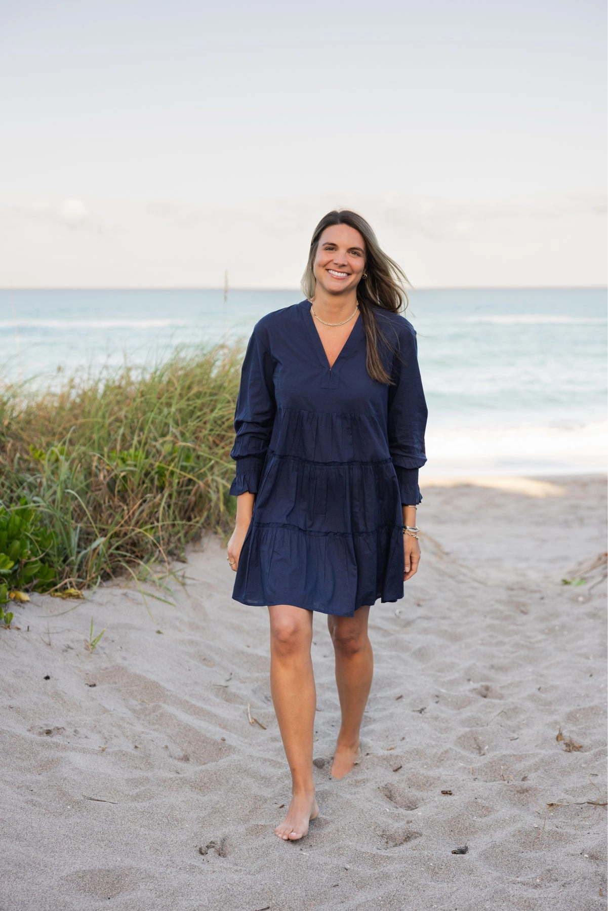 Dover Dress Solid Navy Cozy Look
