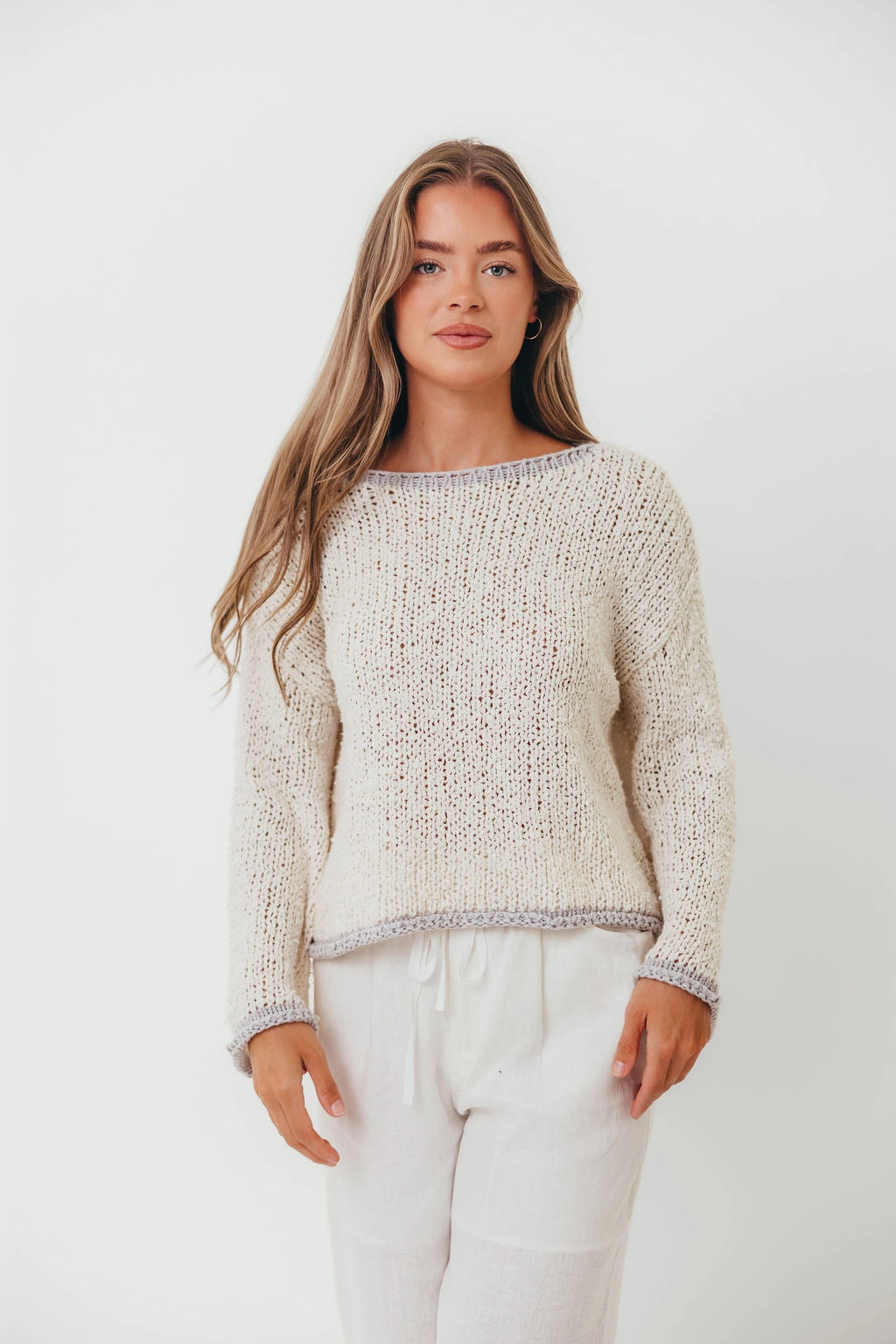 Sleeveless Top Dreamscape Sweater in Ivory Grey