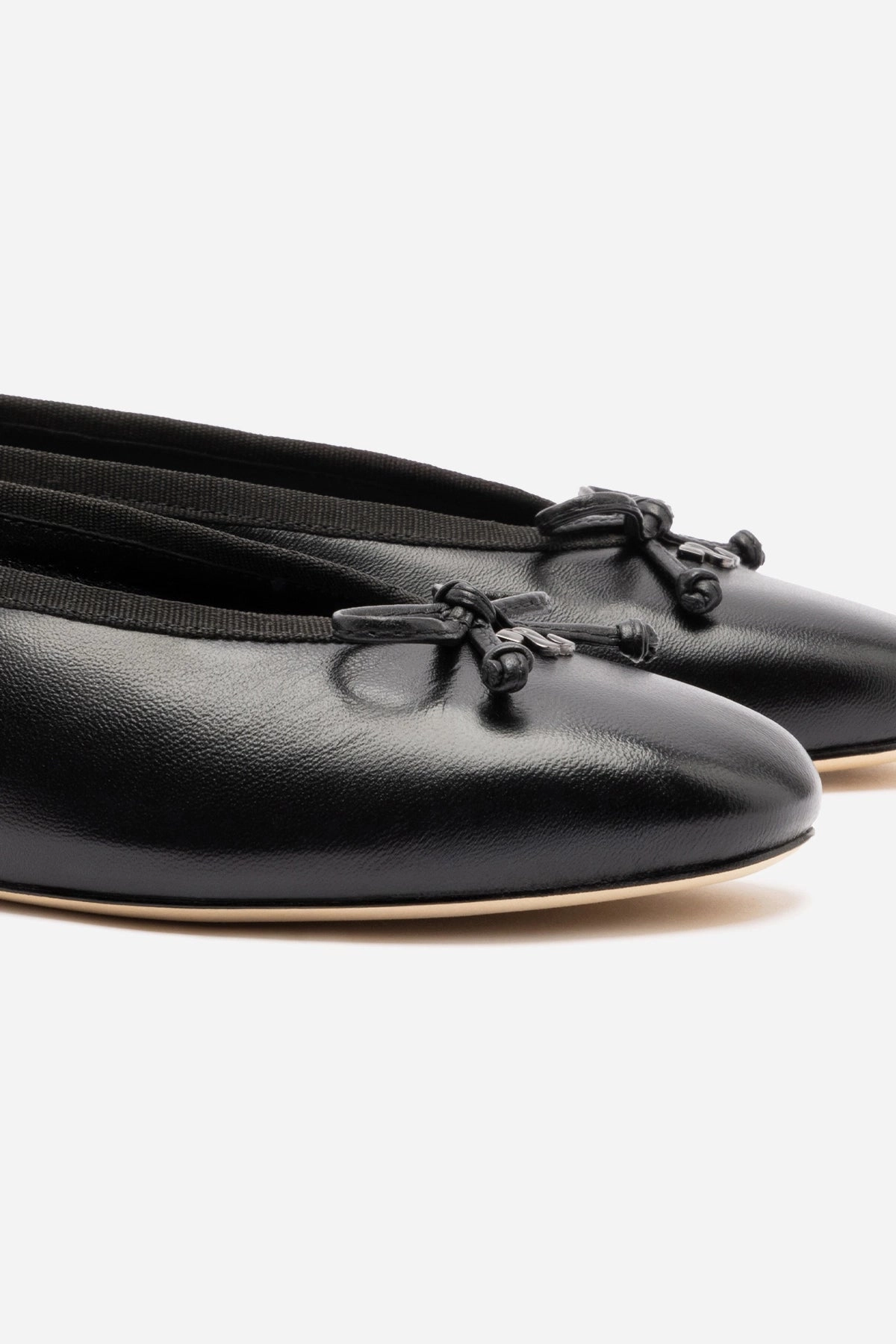 Pavlova Ballet Flat In Black Leather Stretchable Upper Office Smart