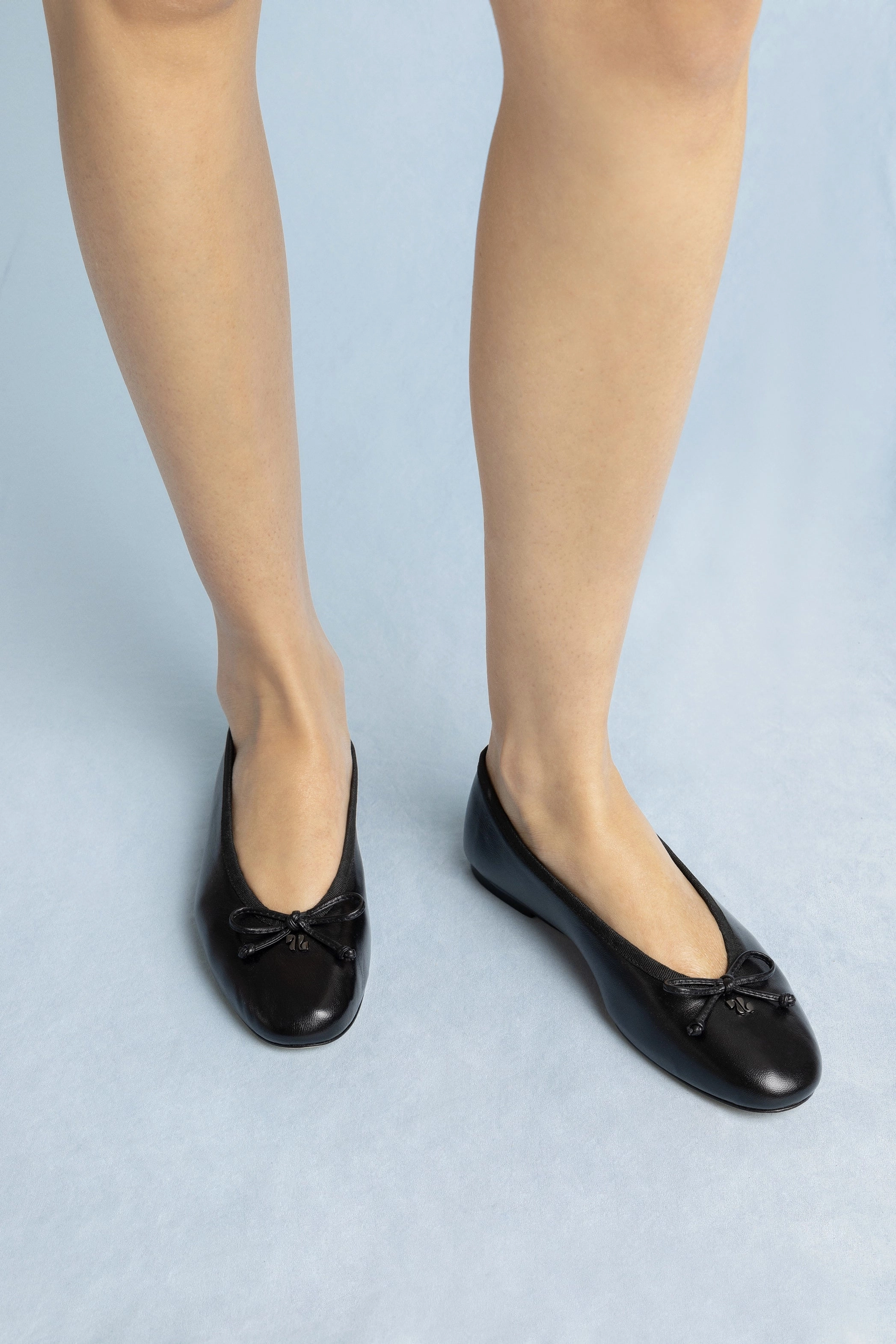 Comfort Slope Pavlova Ballet Flat In Black Leather