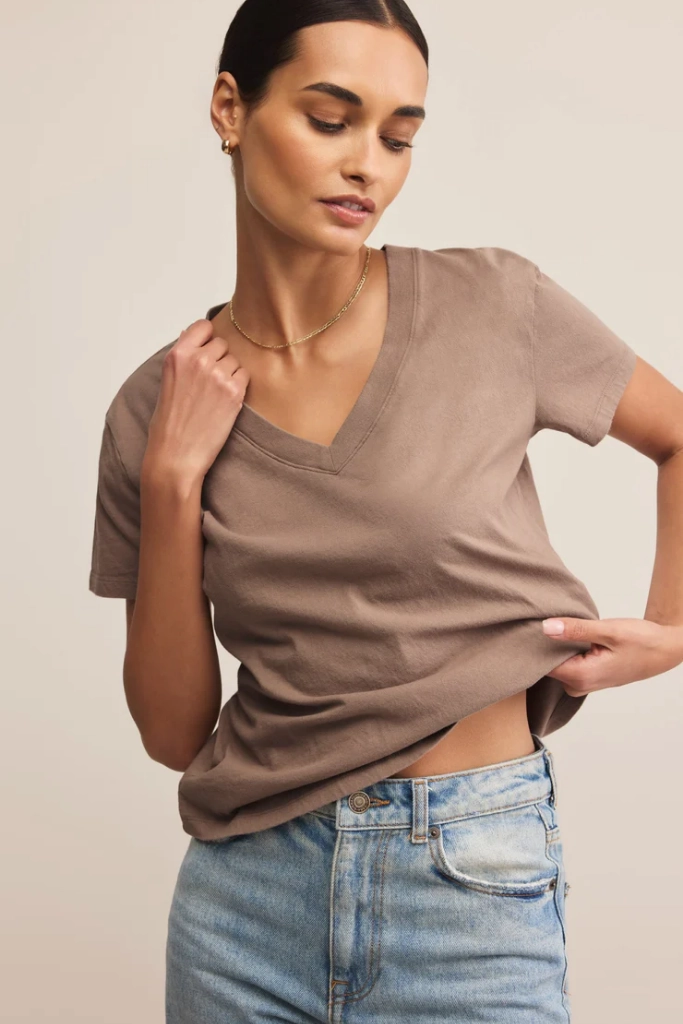 ReflectiveDetails Weekdays V Neck Tee by Z Supply