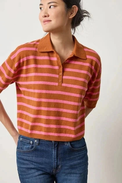 Relaxed Tee Drop Shoulder Polo Neck Sweater Sierra/Calypso