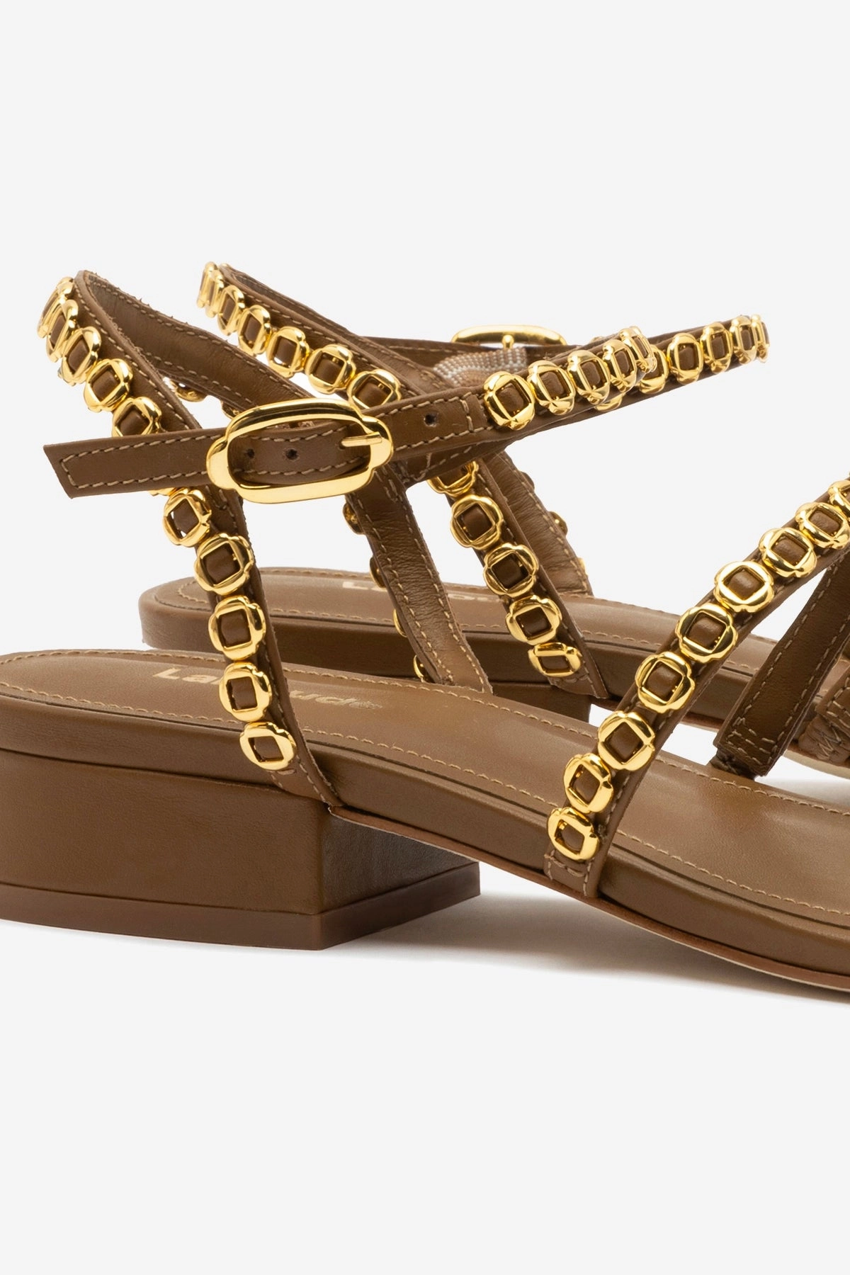 Milanina Flat Sandal In Russet Leather Flexible Outsole