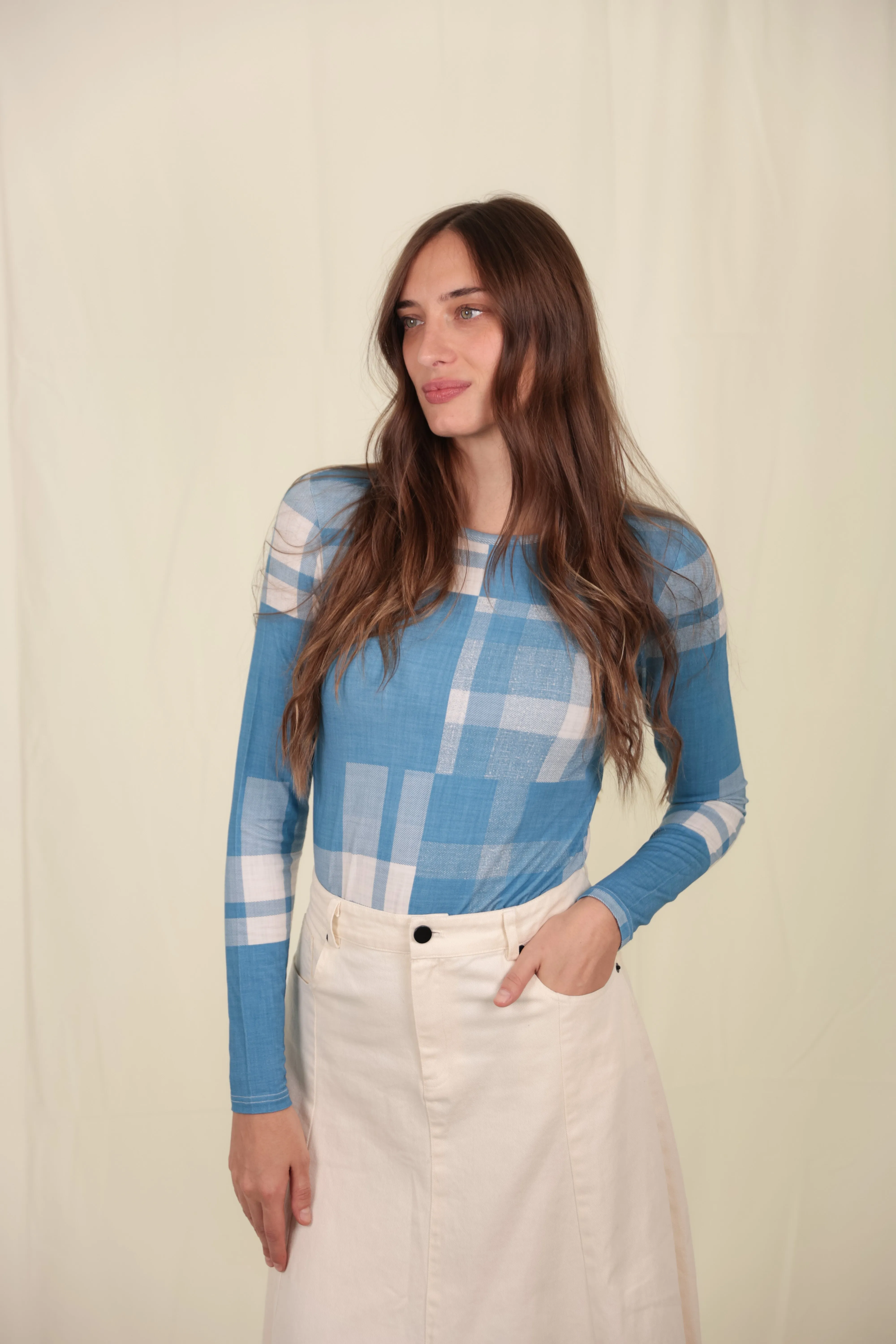 Plaid Tee LightweightLayeredFabric