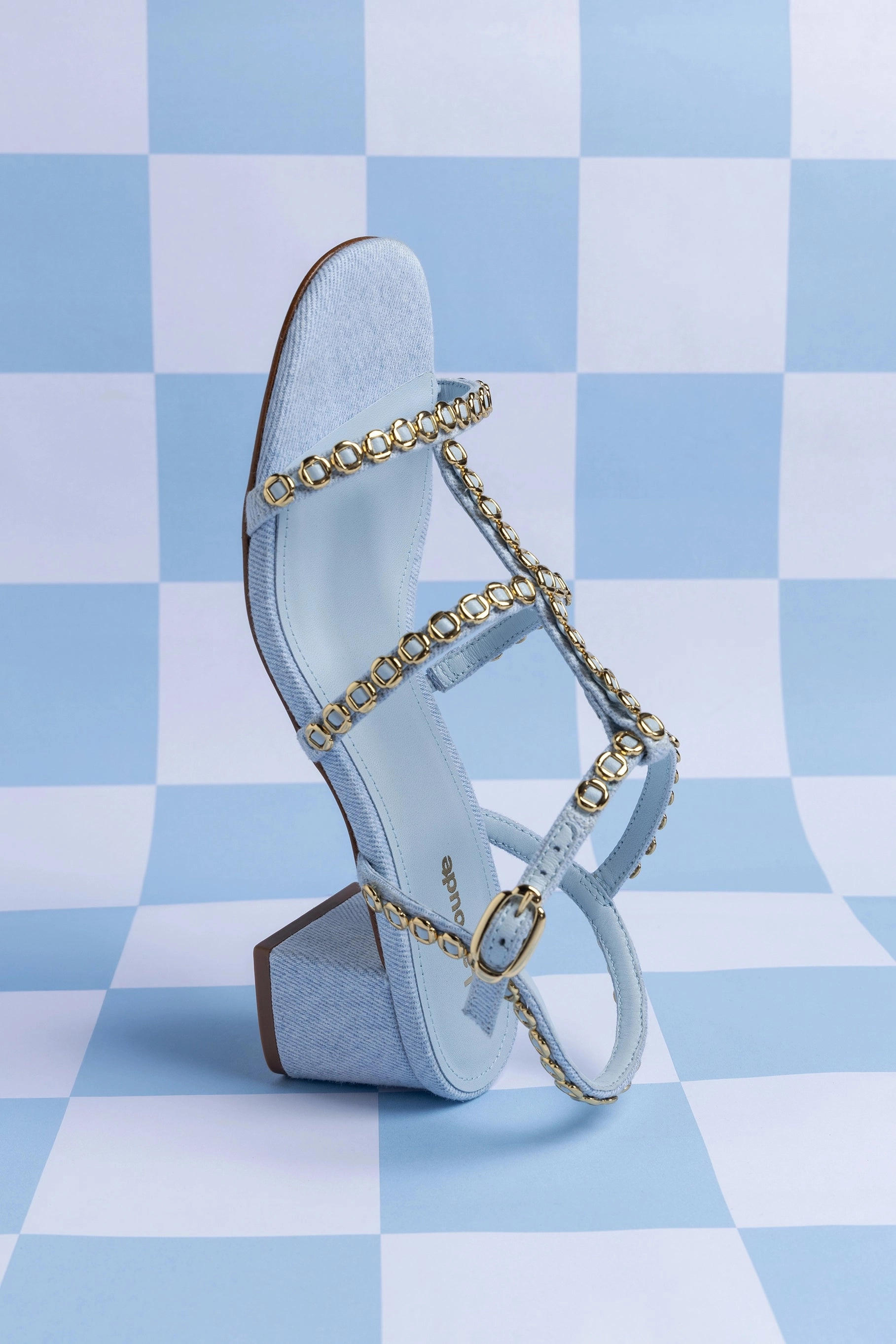 Milanina Block Sandal In Maya Denim Angel Glow Fairy Step