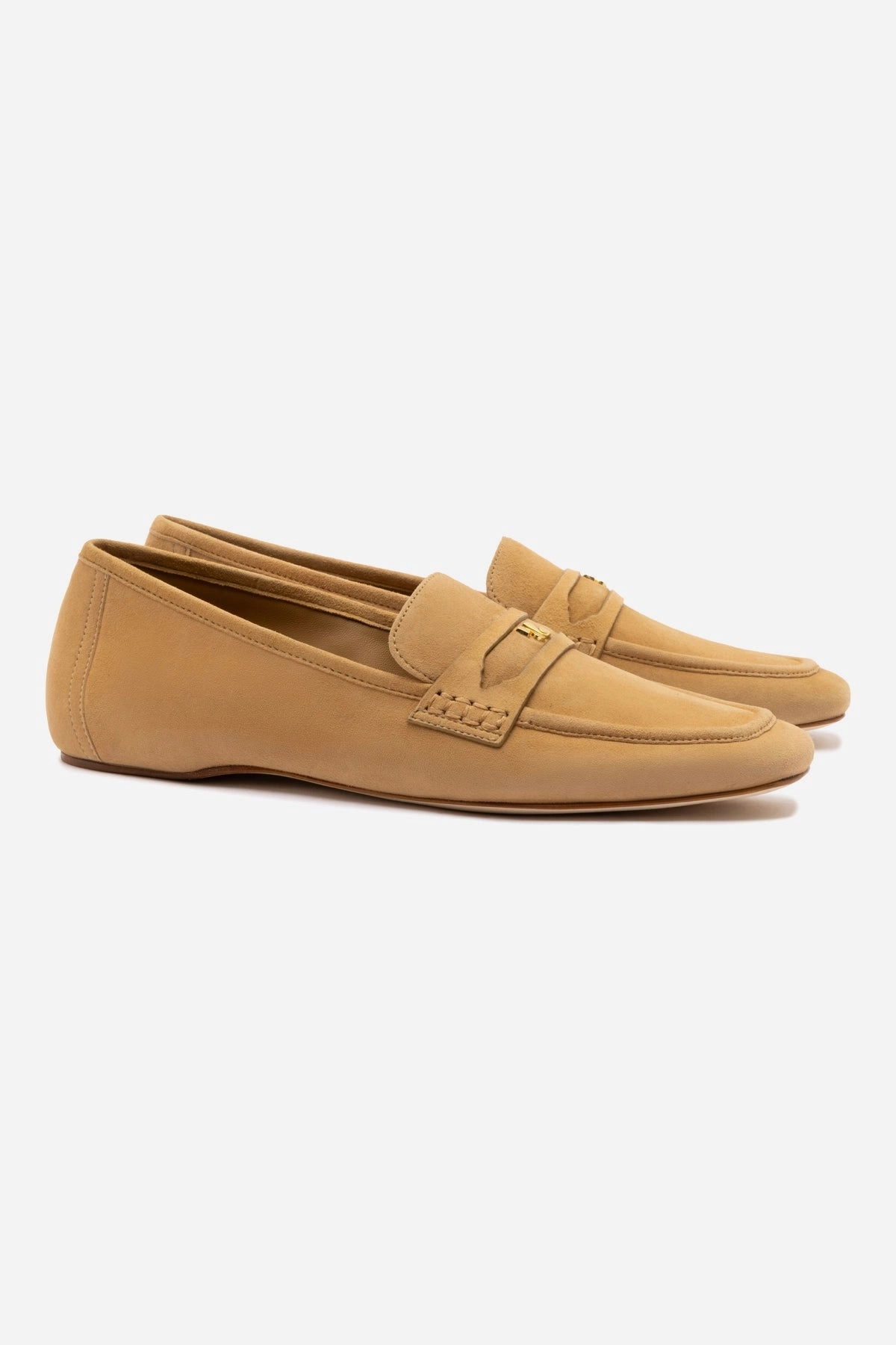 Suki Flat Loafer In Peanut Suede Ultra Light Trail Running Ergonomic Footbed
