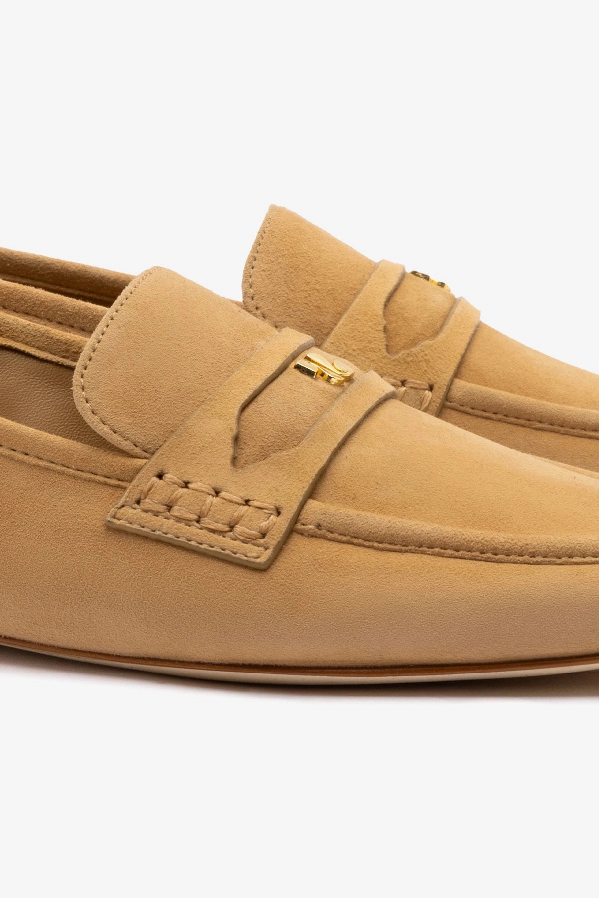 Stud Cool Suki Flat Loafer In Peanut Suede