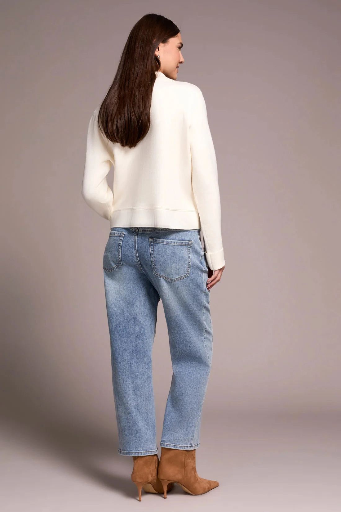 Airflow Optimized Weave Tribal Double Knit Collared Sweater Cardigan in Moonstone