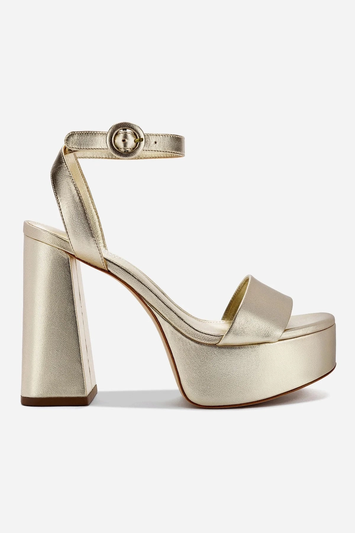 Street Mood Island Step Dolly Sandal In Gold Metallic Leather
