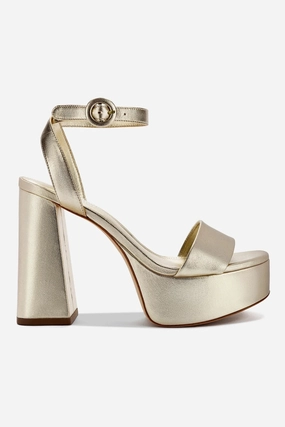 Dolly Sandal In Gold Metallic Leather Fashion Edge