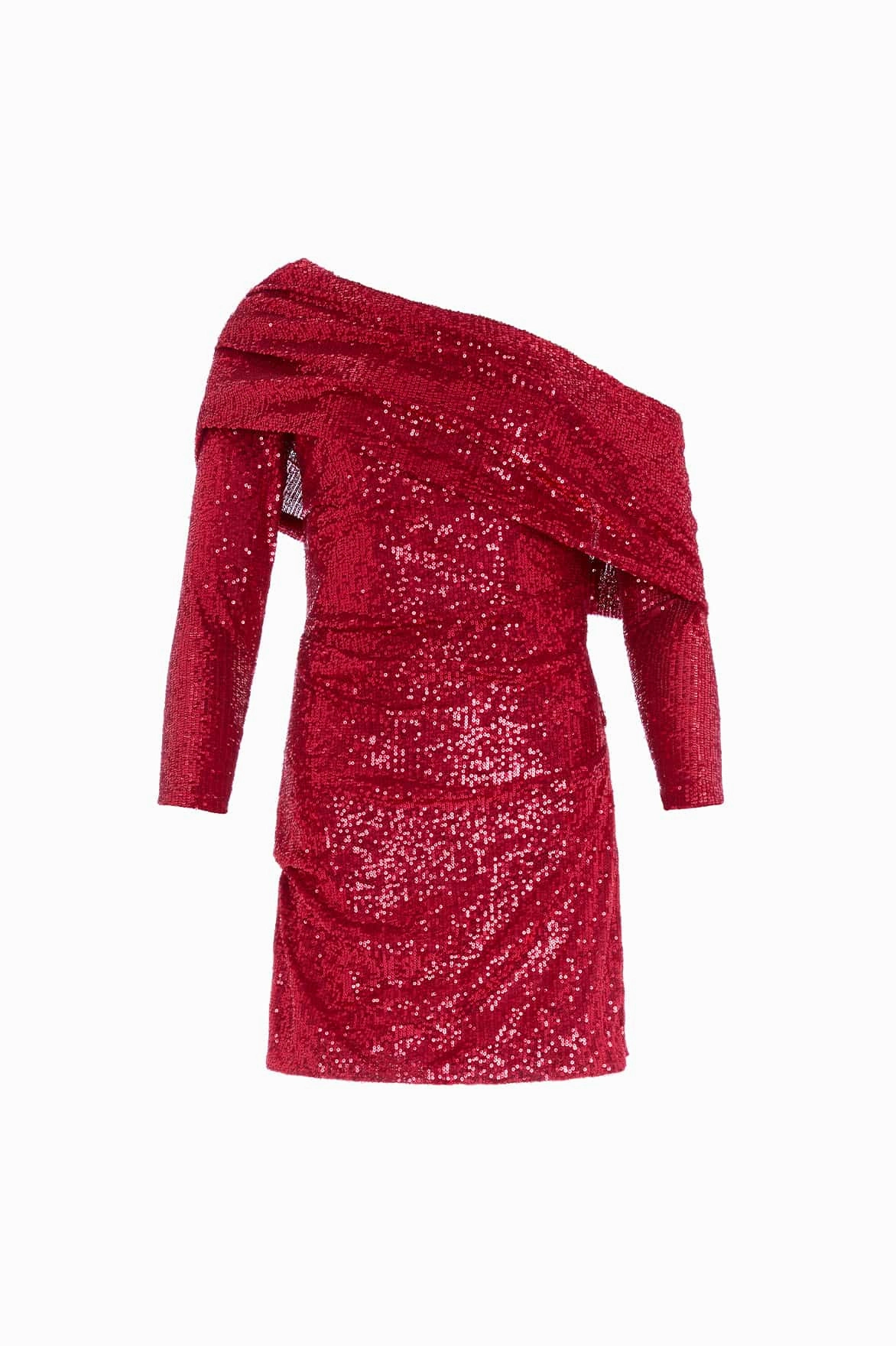 Panelled-Design Nova One-Shoulder Micro Mini Dress