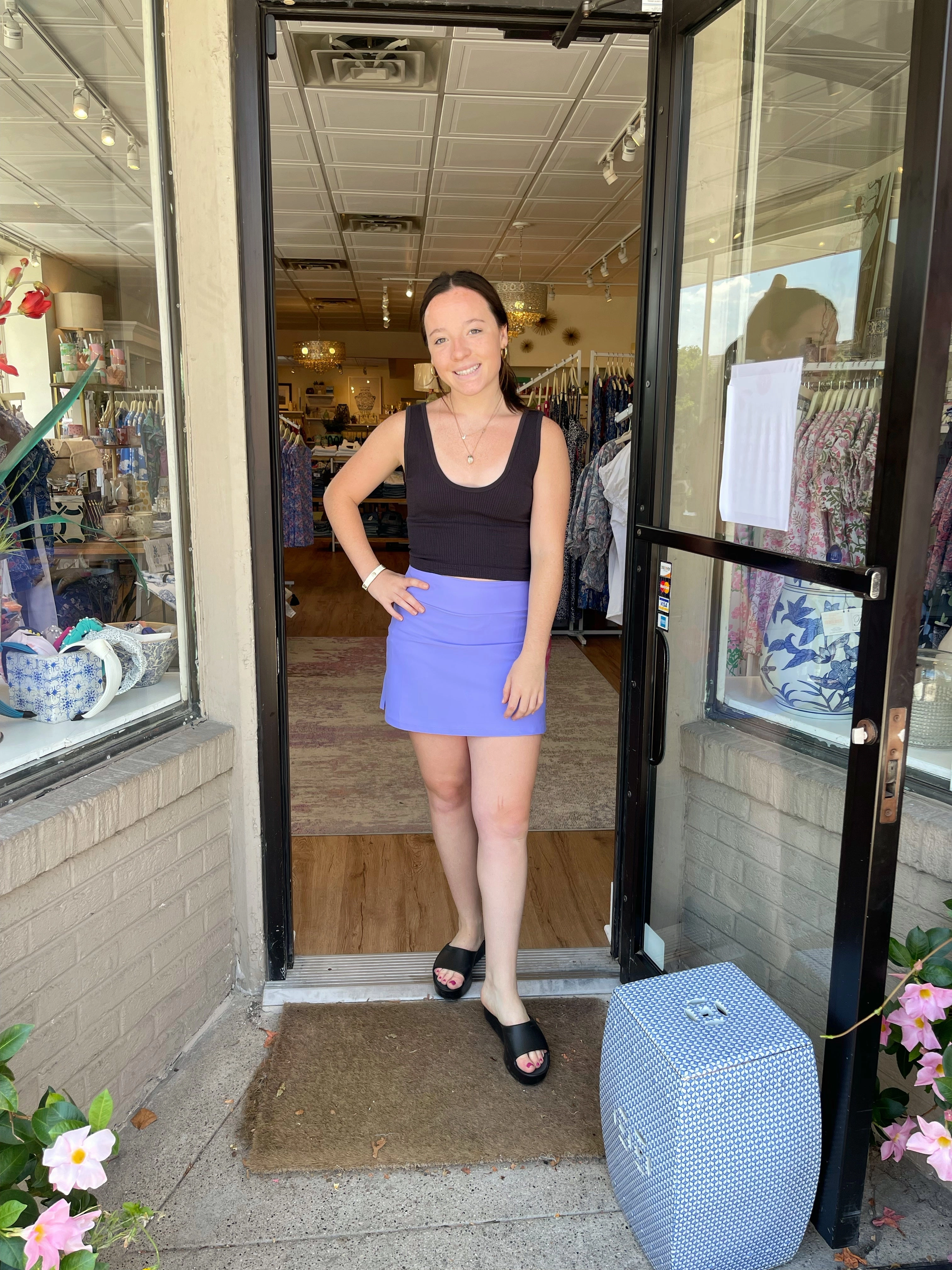 Razi Skort Lilac Stretch Material Adjustable Waistband