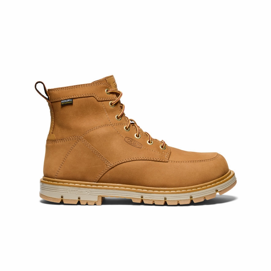 Mid Length Stability Base Men's San Jose 6" Waterproof 90 Heel Boot (Soft Toe)  |  Bistre/Gum