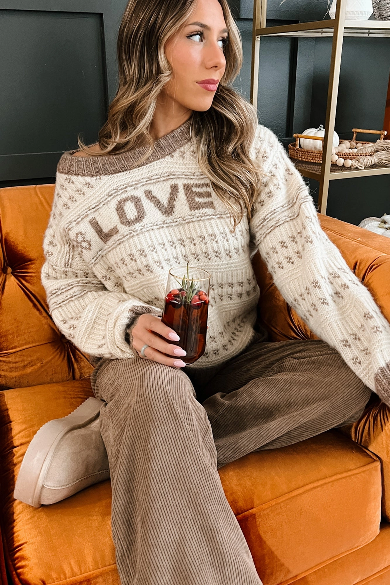 Anti Pilling Treatment Cozy & Loving It Fair Isle Sweater (Oatmeal/Cream)