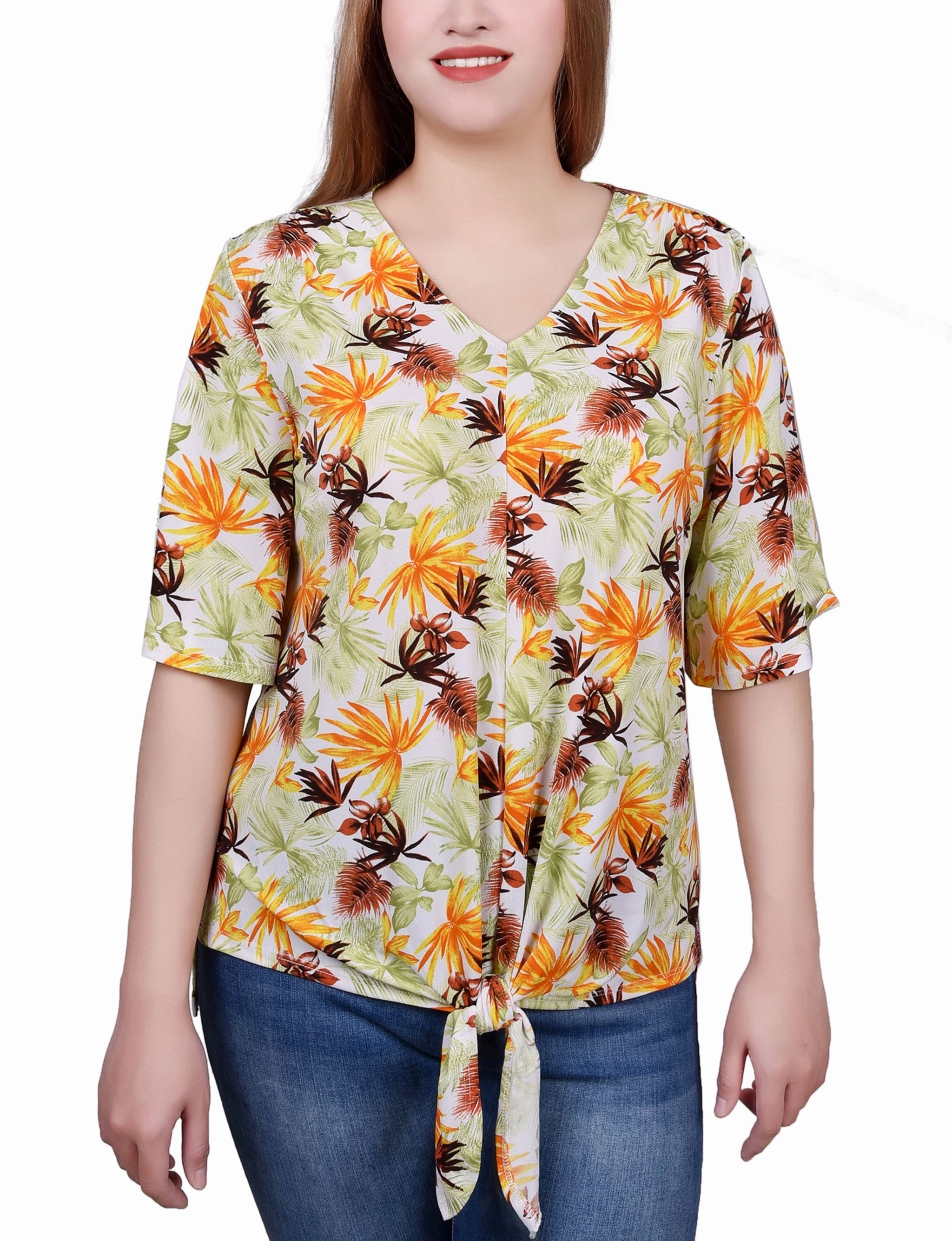 Elbow Sleeve Tie-Front Top QuickRelease Closures NonIrritatingStitching