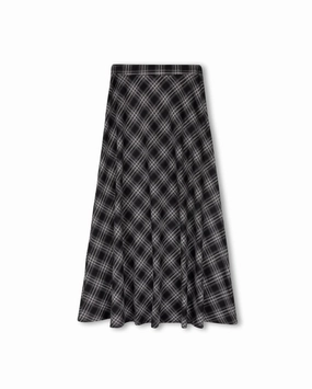 Shift Grey Plaid A Line Skirt W-20181 City Style Crochet Style
