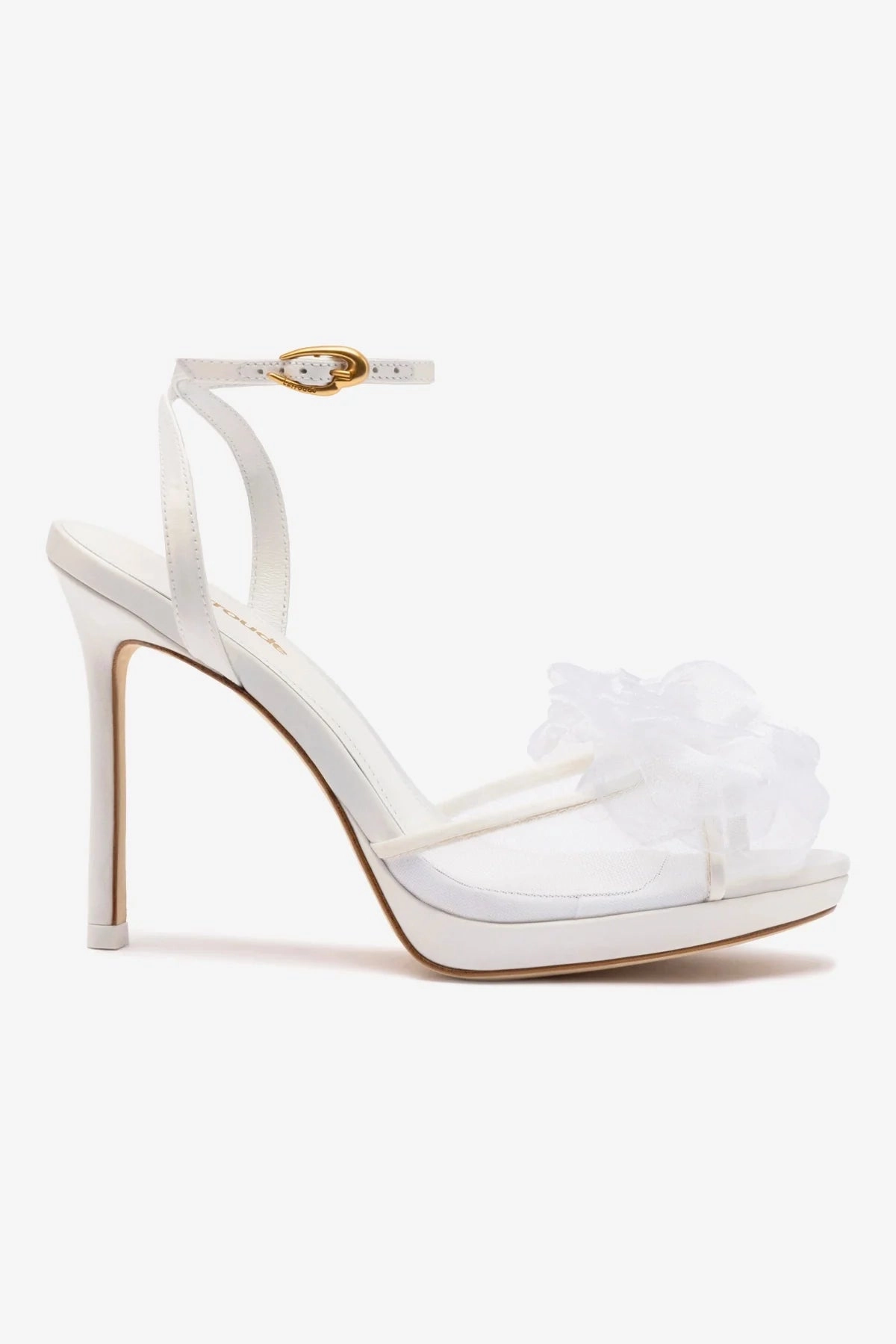 Shock Absorption Technology Joy Mood Salma Platform Sandal In White Satin